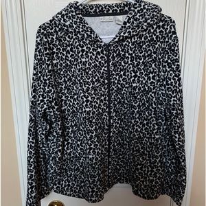 Kim Rogers Lightweight Zip Up Long Sleeve Hoodie Black & White